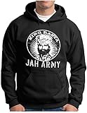 OM3® King Rasta Hoodie | Herren | Jah Army Roots Reggae Dancehall Ragga Irie Dub Music Dope Ganja | Kapuzen-Pullover Schwarz, 4XL