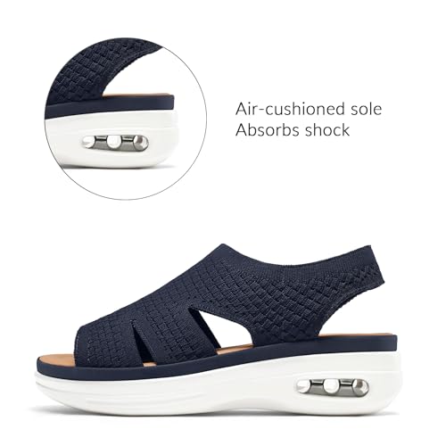 Image of mysoft Womens Comfortable Walking Sandals Slip On Air Cushion