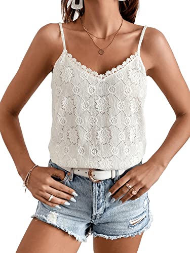 GORGLITTER Cami Top Mit Spitze Damen Spitzen Camisole V Ausschnitt...