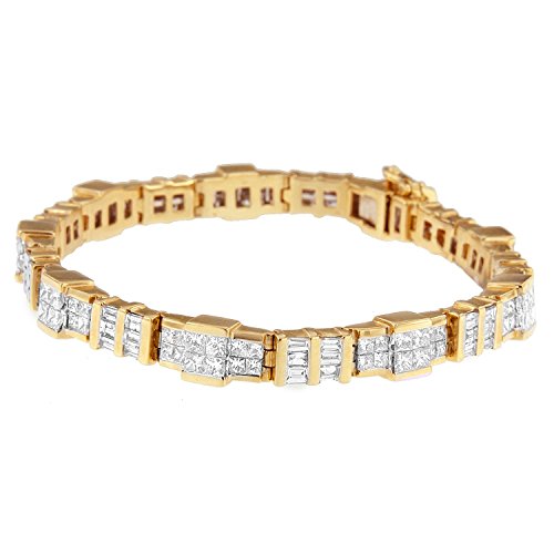 Original Classics 14K Yellow Gold Baguette and Princess-Cut Diamond Bracelet (8.30 cttw, H-I Color, SI1-SI2 Clarity)