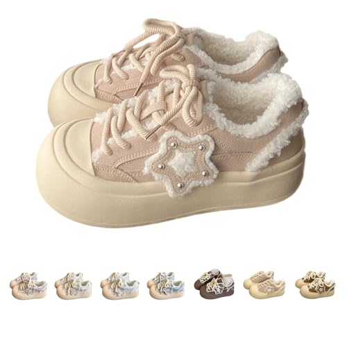 Y2k Shoes Star Shoes Walking Sneakers for Women Chunky Whimsical Stars Trendy Playful Premium Fabric...