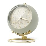 Shougege Desk Clocks Battery Operated, Silent Alarm Clock for Bedrooms, Retro Bedside Table Analog V
