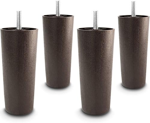 5" Universal Dark Brown Plastic Furniture Legs Sofa/Couch/Chair 5/16" - Set of 4