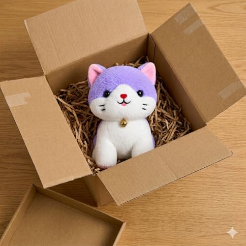 Image of Liquortees Cat Plush Soft Toy for Baby Girls - 22 Cm Purple