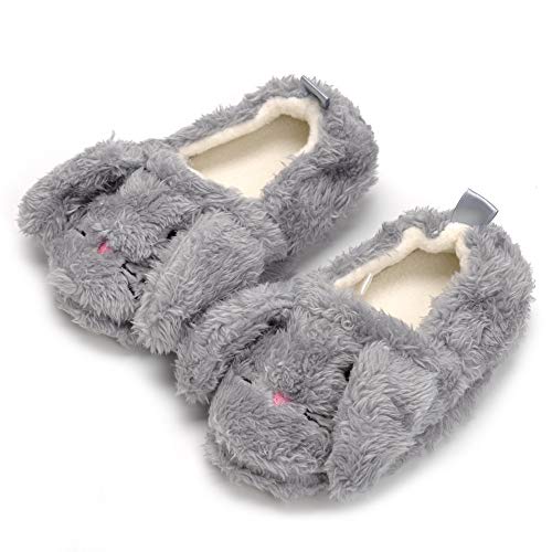 Csfry Baby Girl'S Premium Soft Plush Slippers Cartoon Warm Winter House Shoes Gray Us 7-8 thumb #3