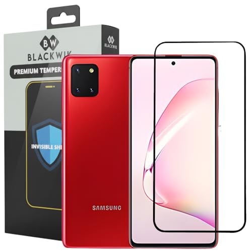 Image of Blackwik Tempered Glass Screen Protector for Samsung Galaxy M51 / A71 / M62 / F62 / Note 10 Lite / A81 / A91 with Edge-To-Edge Protector Coverage | Easy Installation Kit (Black)