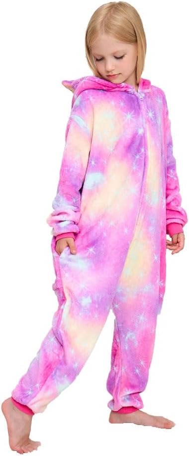 NewCute Kids Unicorn Onesie Animal Pajamas Halloween Cosplay Costume Sleepwear Gift for Girls and Boys. - Image 3