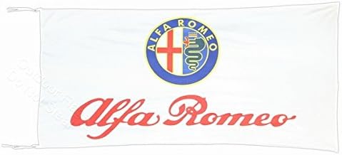 Outdoor Flags ALFA ROMEO WHITE FLAG BANNER 2.5x5 ft 150 x 75 cm