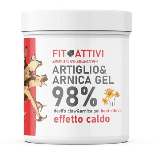 Artiglio Del Diavolo Forte e Arnica Per Cavalli Uso Umano Effetto Caldo Gel 550ml Crema Riscaldante Muscoli Sportiva Arnica Gel Forte per Massaggi Locali, con Canfora e Vitamina E, Made in Italy