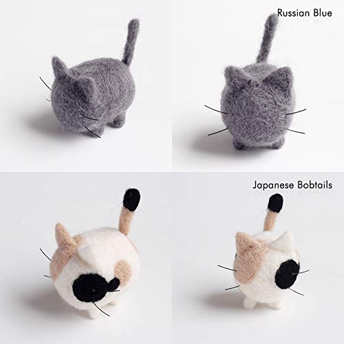 image for YSZ 4 in 1 DIY Animal Needle Felting Kit of The Faceless Cat and Dog f