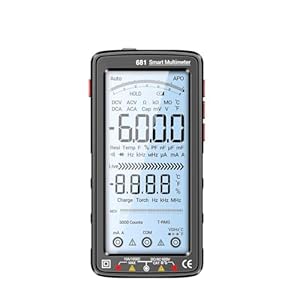 681 6000 Contador MultÃ­metro Digital Smart Anti-Burn Recargable Medidor Universal NCV Probador LCD grande de 5 pulgadas con linterna retroiluminada para voltaje Corriente Resistencia