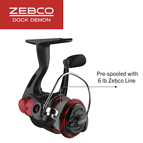 Image of Zebco Dock Demon Spinning Reel or Spincast Reel and Fishing Rod Combo, 30-Inch Durable Fiberglass Rod, QuickSet Anti-Reverse Fishing Reel