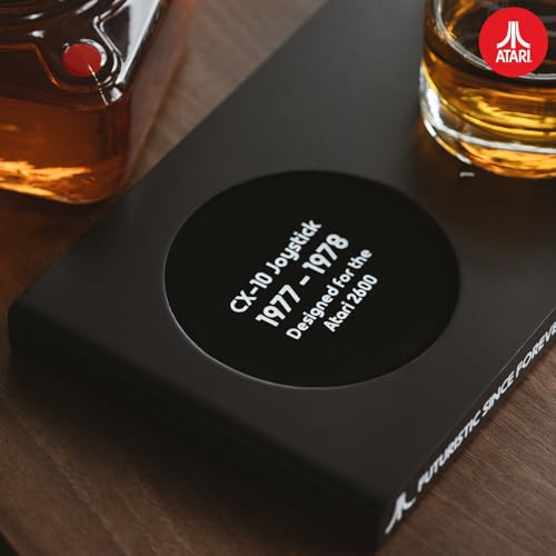 Official Atari Joystick Decanter Set with 2 x Atari Action Button Whiskey Glasses and CX78+ Games Pad Tray, for Whiskey, Scotch & Gin, 750ml Decanter, 300ml Glasses, Birthday Gift for Men – ThumbsUp!