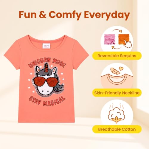 Image of Flip Sequin Unicorn Shirt Tee for Girls 3-12 Years