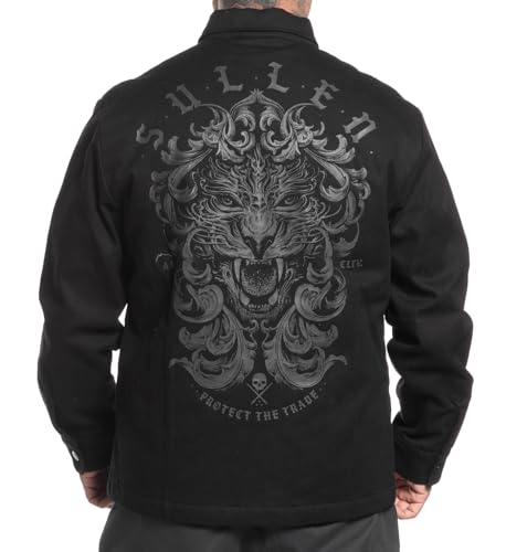 Sullen Men's Blaq Cat Heavyweight Tattoo Lifesyle Outdoor Long Sleeve Canvas Jacket3