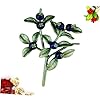 Women's Jewelry Broche Mignonne de varnis rétro pour Femmes pour Femmes épingle à Collier Creative Blueberry Branch Green Flower Brooch #5
