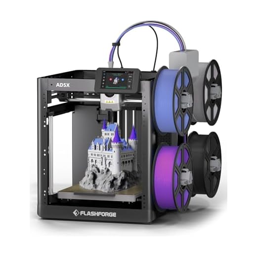 FLASHFORGE AD5X Multi-Color 3D Printer with IFS,Fully Auto Leveling FDM 3D Printer with Max 600mm/s High Speed Printing and Max 300°C Nozzle,Large Printing Size 220 * 220 * 220mm (AD5X)