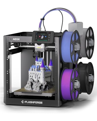 FLASHFORGE AD5X Multi-Color 3D-Drucker mit 4 Farben&IFS,Vollautomatische Nivellierung, FDM 3D-Drucker mit bis zu 600 mm/s Druckgeschwindigkeit, Düse bis 300°C,Großes Druckvolumen220x220x220mm (AD5X)