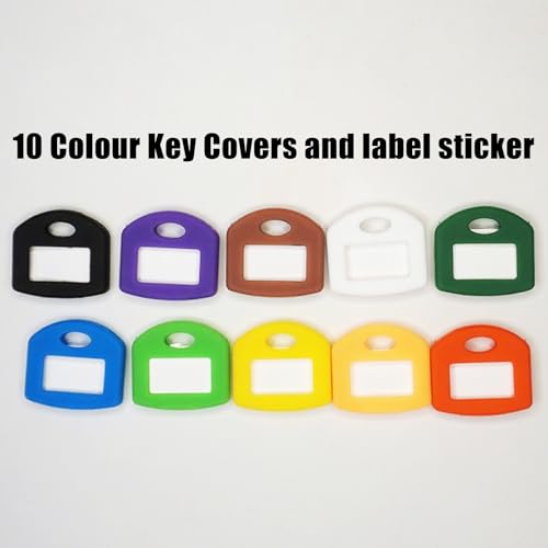 20 Stück Schlüsselkappen in 10 Farben – Schlüsselmarkierer Set aus Kunststoff für Flachschlüssel, Runde Schlüsselabdeckungen zur einfachen Schlüsselidentifikation für Haustür, Büro & mehr