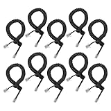 Operitacx Cordon Téléphonique Enroulé Spiralé 10 Pièces Noir Pour Combiné Téléphon...