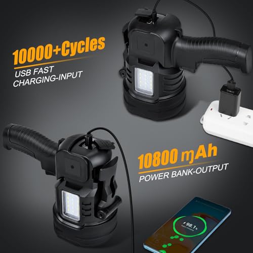 Sigoobal W5119 Spotlight Flashlight, 1000,000 Lumens Outdoor Spot Light, Led Rechargeable Spotlight Handheld thumb #4
