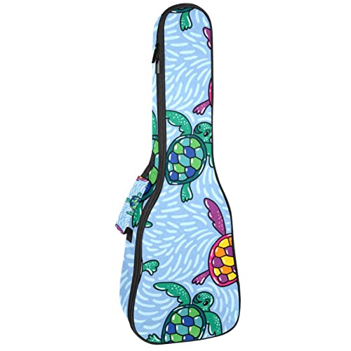 Housse ukulélé ténor étanche - Sac rembourré tortue multicolore