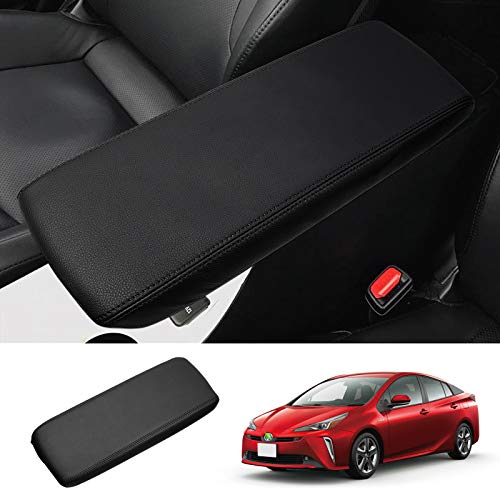 Cartist トヨタ プリウス 50系 アームレストカバー PRIUS 前期/後期 H27.12-現行 PHV ZVW52 コンソールボックス保護カバー 専用設計 保護カバー 汚れ防止 レザー 内装 アクセサリー カスタム パーツ カー用品 簡単取付 1pcsセット (プリウス 50系, ブラック)