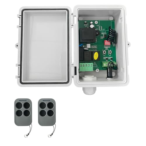 Staeekkzy Placa de Control para Persiana Enrollable con Receptor de Motor Tubular AC220V + 2 Mandos A Distancia para Abrepuertas de Persiana Enrollable