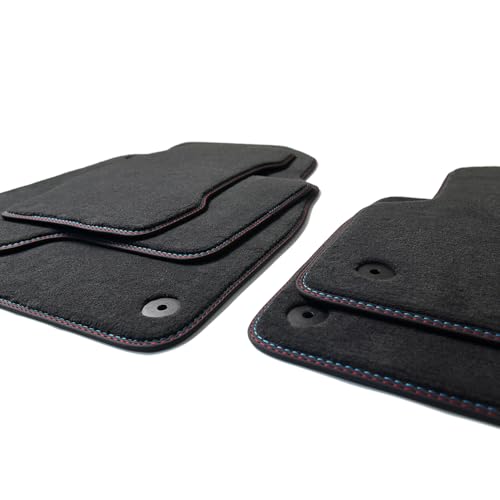 Car Floor Mats for Jaguar S-Type 2003-2008 Facelift Ver.,Lake-Blue+Red