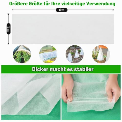 OAHAO Gartenvlies Frostschutz Pflanzendecke 40g/m² Vliesstoff Gartenbau Vlies Winterschutz für Pflanzen… – Ansicht 4