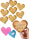 JoliCoon Schwangerschaft verkünden mit Keksen - Keks Plätzchen-Ausstecher Set mit 8 Stempel für die ganze Familie Schwangerschaft verkünden, Herz-Form 6,5 x 7,5 cm, Lebensmittelechtes PLA, BPA-Frei