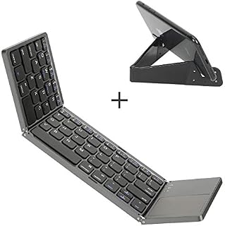 Foldable Keyboard with Touch Pad, IKOS Tri- Folding Portable Keyboard for iPhone iPad