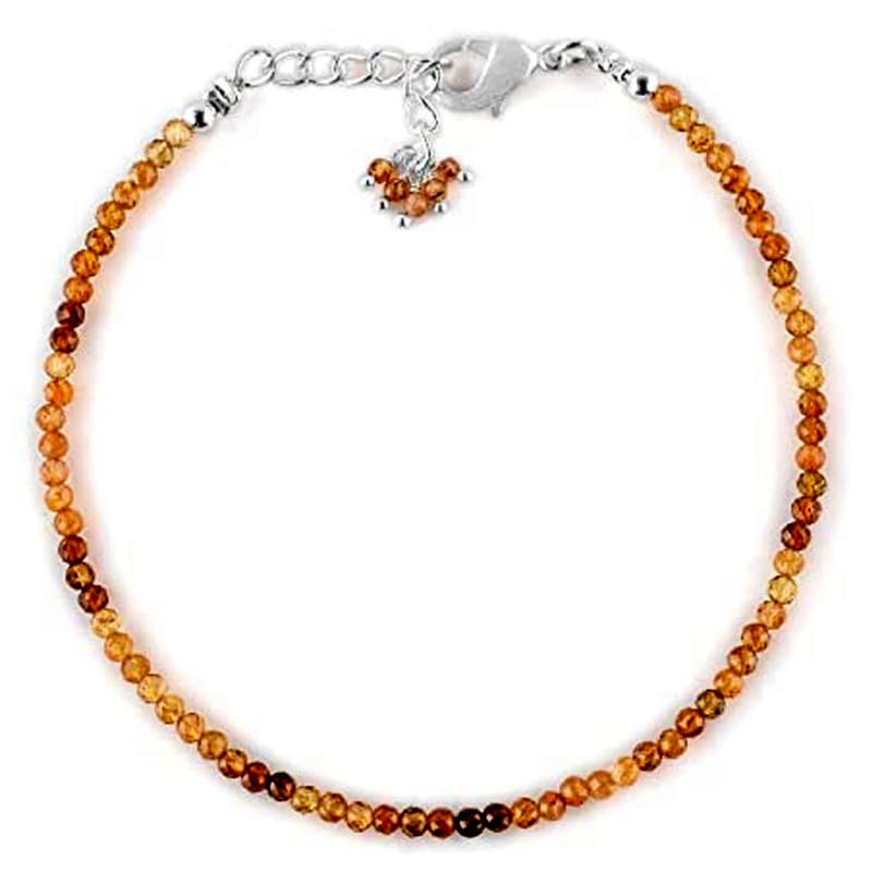 Bracelet en zircone champagne facettée LKBEADS, éclat joaillerie et fermoir argent