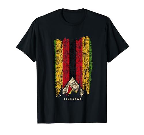 Vintage Zimbabwe T-shirt Retro Zimbabwean Flag Shirt