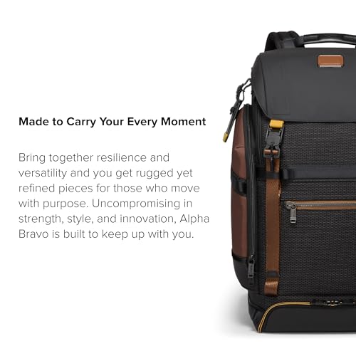 TUMI - Alpha Bravo Expedition Flap Backpack - Large Carry On Backpack - 21.0\" X 12.5\" X 7.5\" - Fits up to 17\" Laptop - Black Onyx