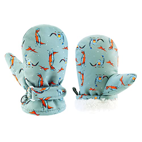 Image of BAVST Toddler Waterproof Mittens Fleece Lined Baby Boys Girls Winter Warm Glove Kids Snow Infant Ski Mitten for 3M-5T