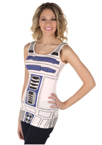 Star Wars I Am R2-D2 White Costume Adult Tank Top