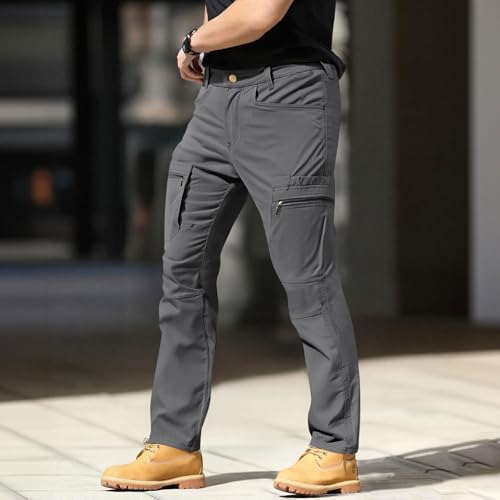 Manzera Stretch Cargo Pants Men Construction Slim Fit Stretch Pants Gym Hiking Jogger2