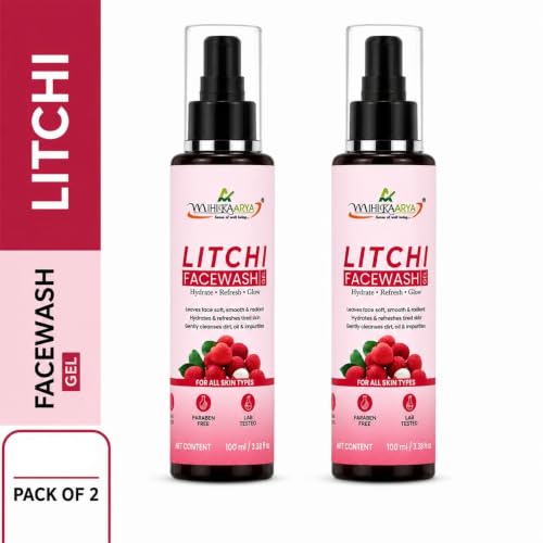 Image of Litchi Face Wash for Men & Women - Pack of 2 (100ml + 100ml) | Refreshing & Gentle Daily Cleanser