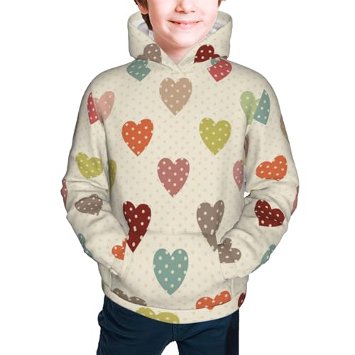 Heart Polka Dot Kid Hoodies Boys Sweatshirts Girls Pullover with Pocket3