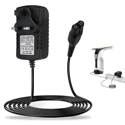 5.5V Charger for Karcher Window Vac Cleaner Replacement for Karcher WV1 WV2 WV 2 Premium 2nd Generation WV51 WV50 WV55 WV60 WV60 Plus WV70 Plus WV75 WV75 Plus 1.5m Window Vacuum Cleaner Charger