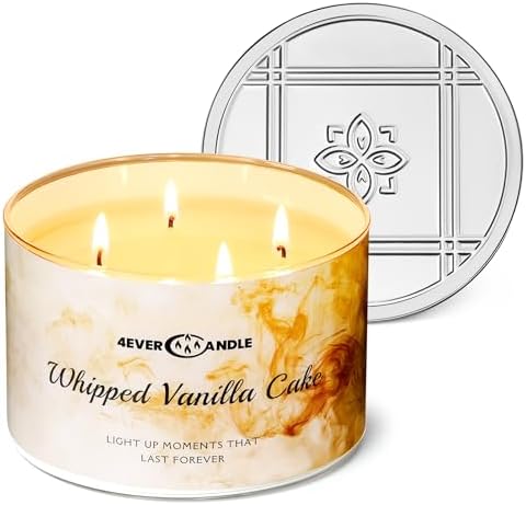 4EVER Scented Candles | 4-Wick 18oz Soy Wax Candle | Up to 50Hrs ...