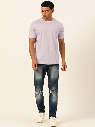 Image of Solid Soft Cloth Round Neck Cotton Relaxed Fit T Shirt