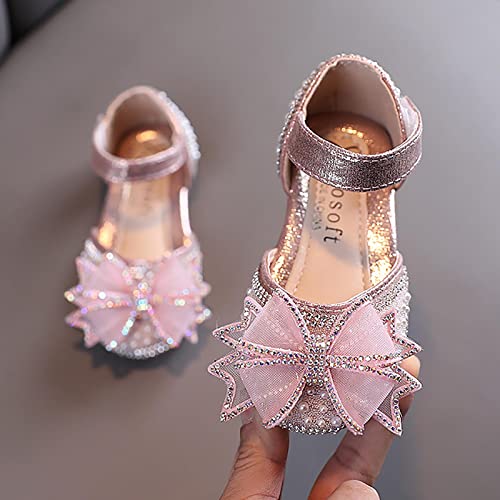 Bowknot Performance Dance Shoes For Girls Childrens Shoes Pearl Rhinestones Shining Kids Princess Shoes Running Sandal2