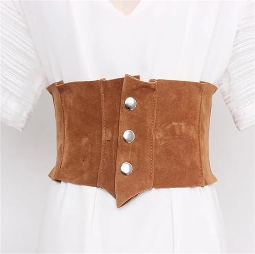 Women's Faux Suede Leather Bandage Cummerbunds Female Dress Corsets Waistband Belts Decoration Wide Belt4