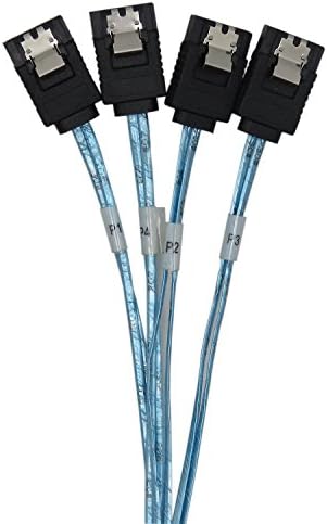 CableDeconn Internal HD Mini SAS (SFF-8643 Host) to 4 x SATA (Target) hard drive cable (0.5 m)