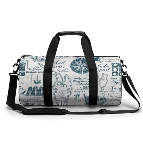 Sac de sport gym boussole 45x23x23cm compact pour randonnée et camping