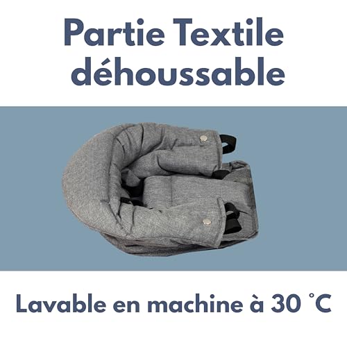 Siège de table bébé Looping gris chiné au design compact et finitions soignées - 5