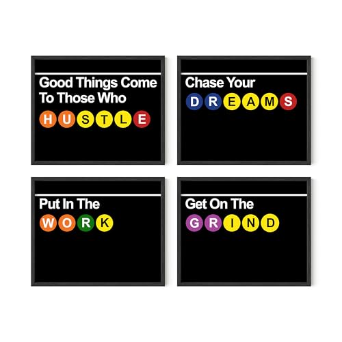 Summit NYC Subway Sign Wall Art Set of 4 (8x10) Unframed
