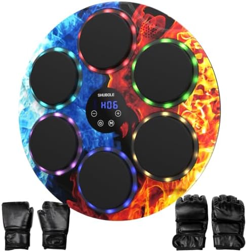 Musik-Boxmaschine mit Handschuhen – Wandmontierter Boxtrainer für Erwachsene & Kinder, 9-Gang-Punchspiel, Wandbox-Punching-Pad, 2025 Upgrade-Geschenke für Jungen im Alter von 8–12